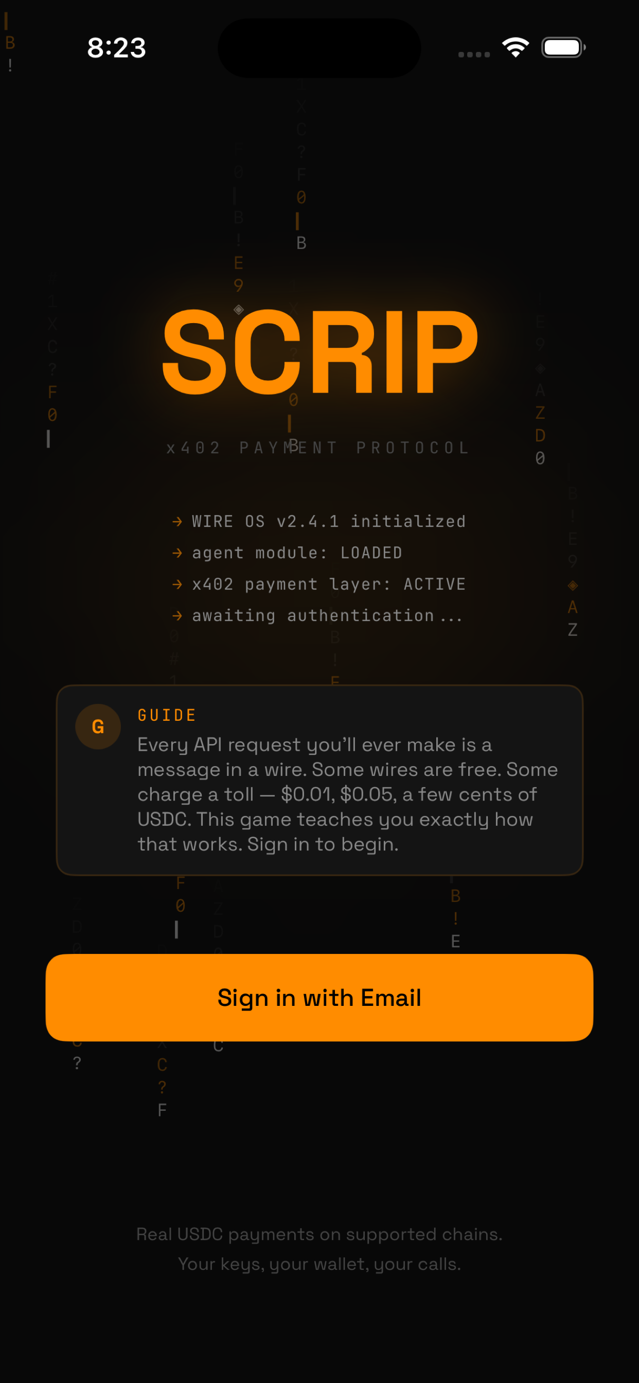 SCRIP X402 screenshot